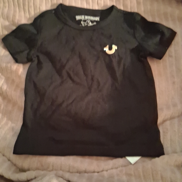 True Religion Kids Black Tee with Gold Logo - Picture 1 of 3
